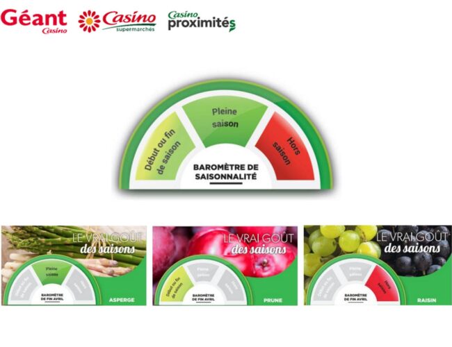 Casino crée le « baromètre de saisonnalité » et le déploie dans les rayons fruits et légumes de tous ses magasins
