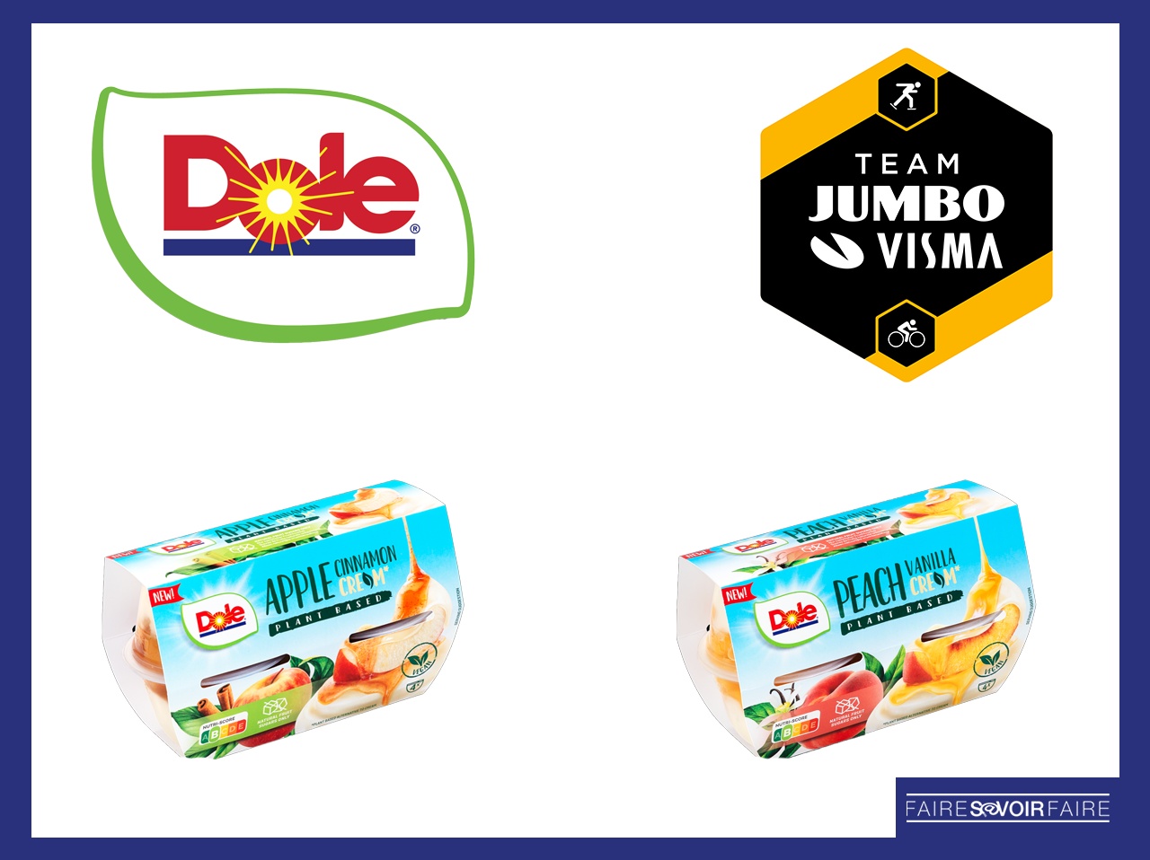 Dole Packaged Foods lance “Fruit & Cre*m Végétale” et s’allie à une équipe sportive