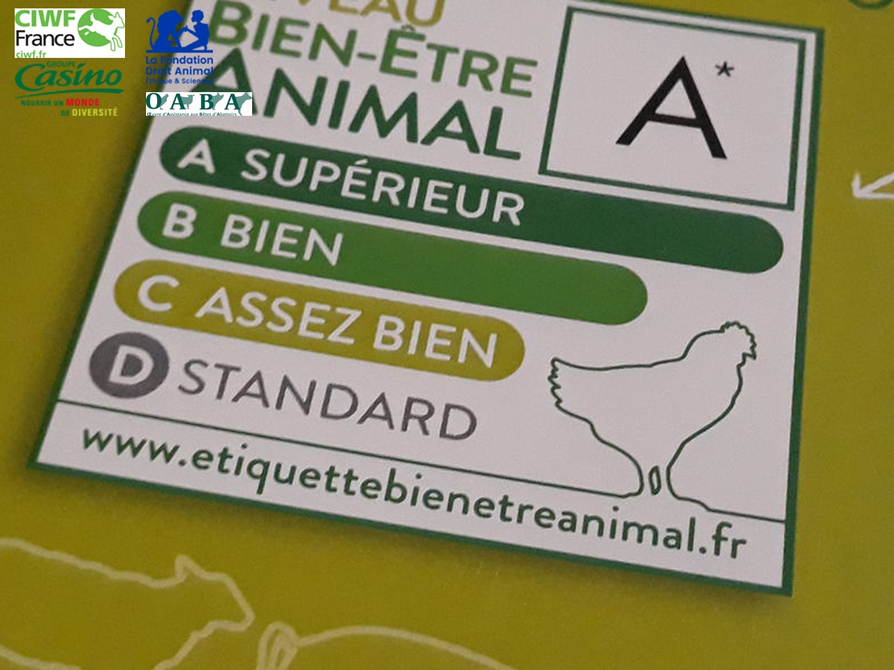 Le groupe Casino et trois organisations de protection animale (CIWF, LFDA et OABA) lancent le premier étiquetage sur le bien-être animal en France