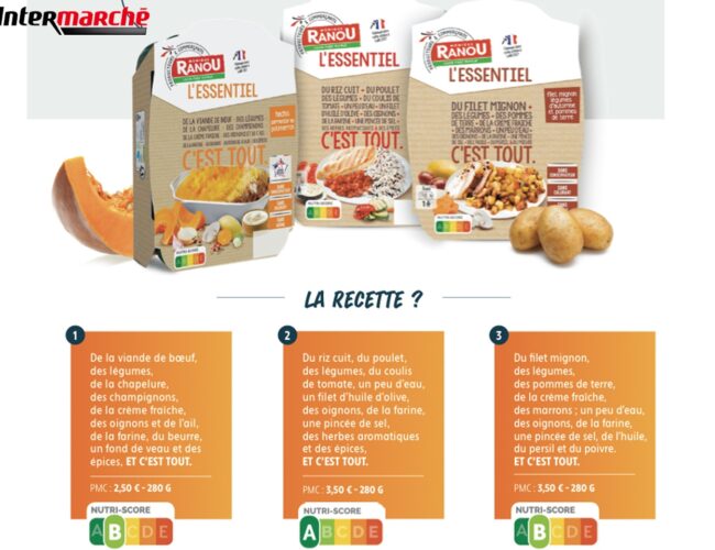 Intermarché lance sa nouvelle gamme de plats cuisinés sans additifs ni conservateurs avec l’Essentiel