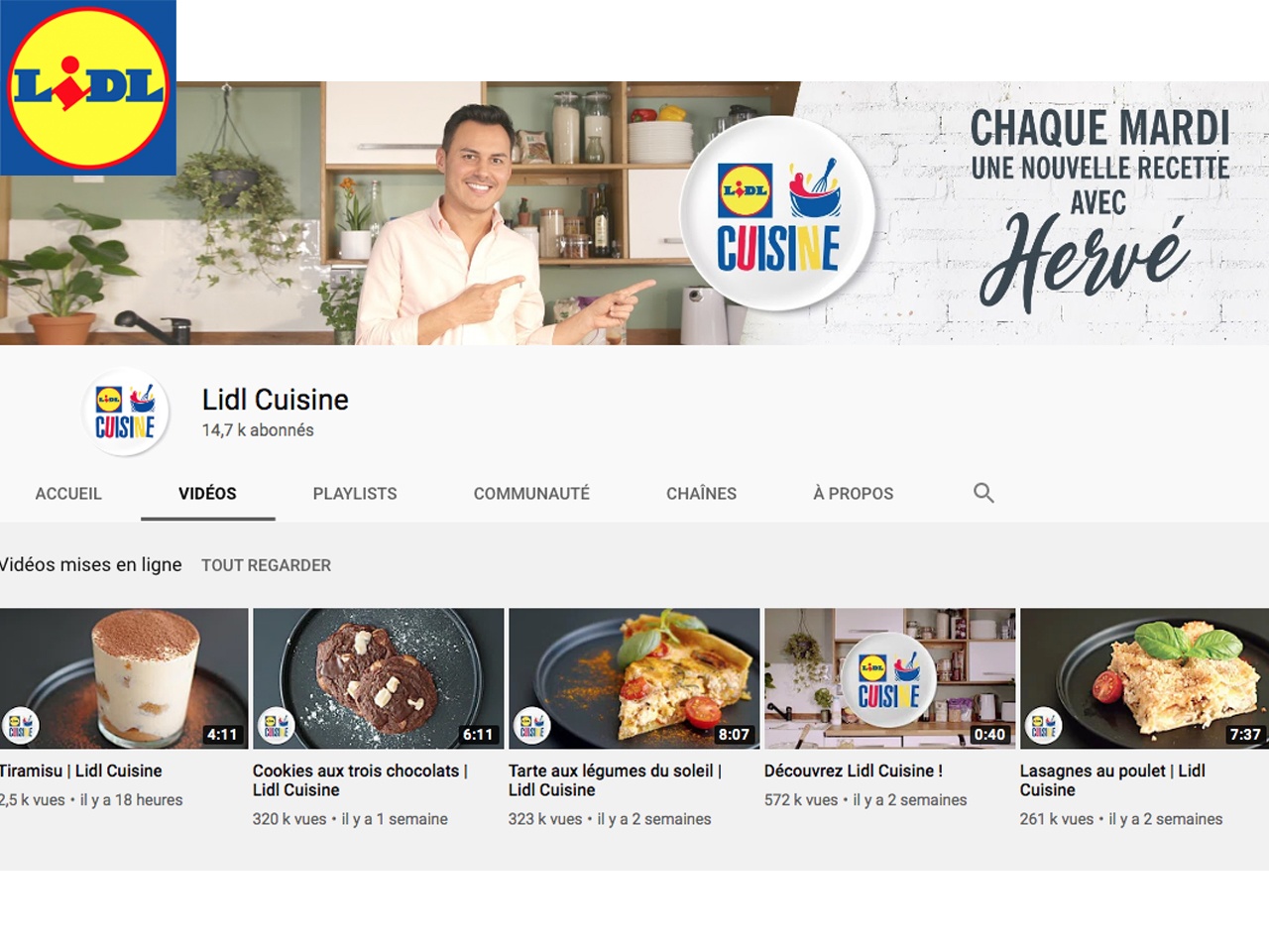 LIDL lance sa chaîne Youtube « Lidl Cuisine »