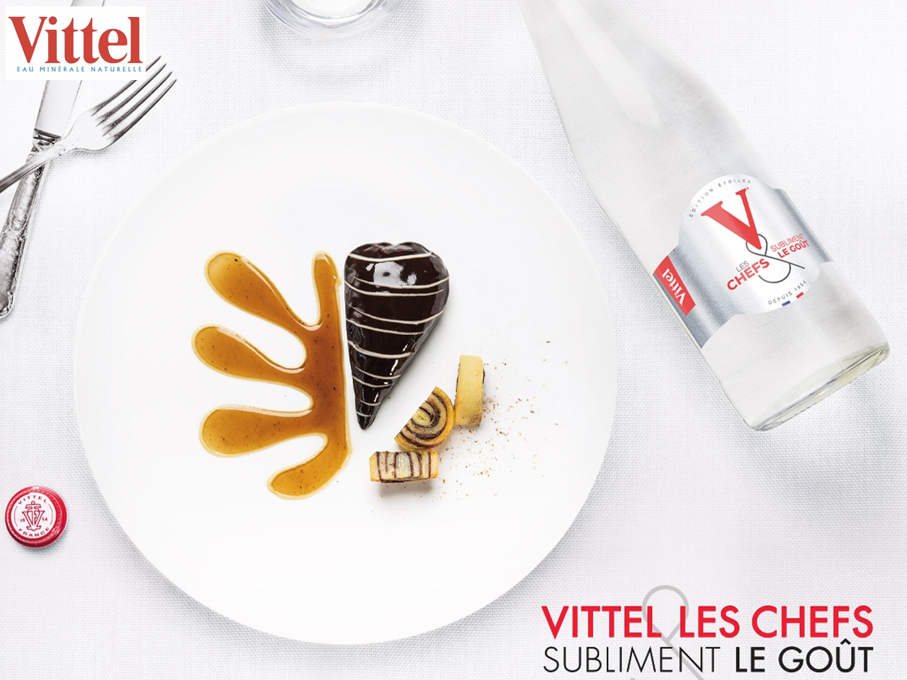 Une nouvelle bouteille Vittel à  l’effigie du chef Philippe Mille !