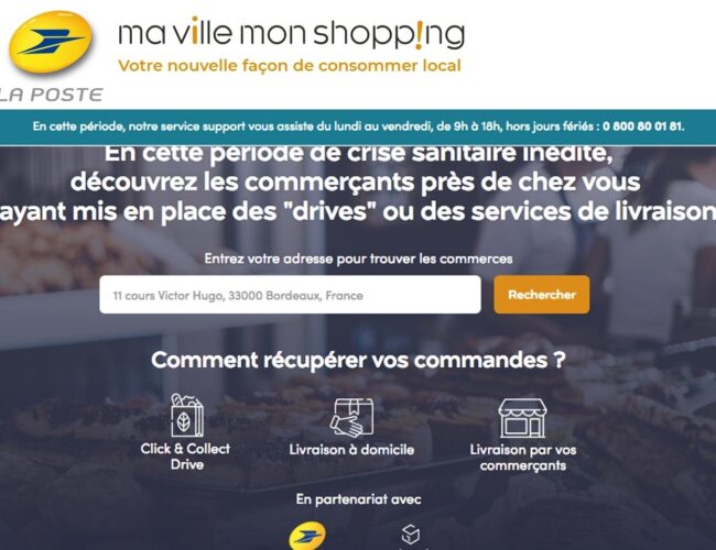 La Poste met à  disposition gratuitement la plateforme « Ma Ville Mon Shopping »