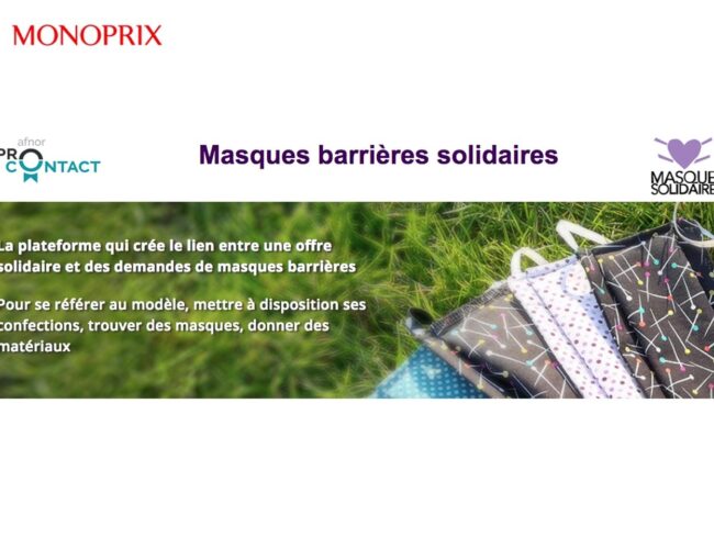 Monoprix s’associe à  l’opération Masque Solidaire lancée par Alexandre Jardin