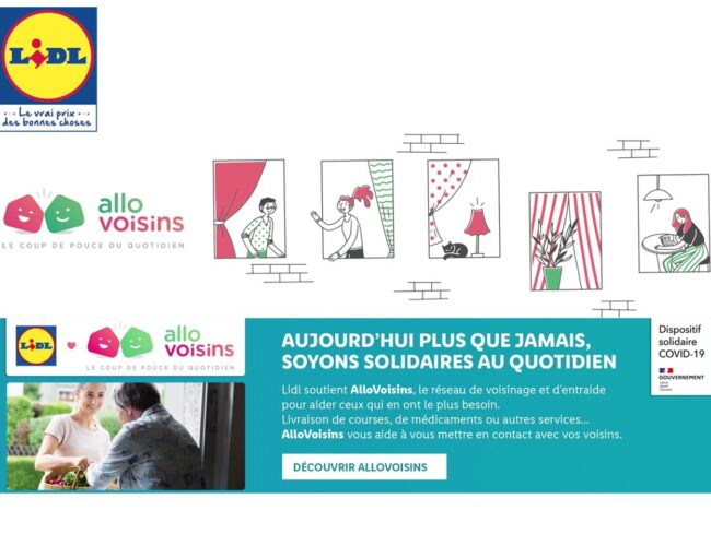 LIDL, partenaire de ALLOVOISINS pour la solidarité nationale