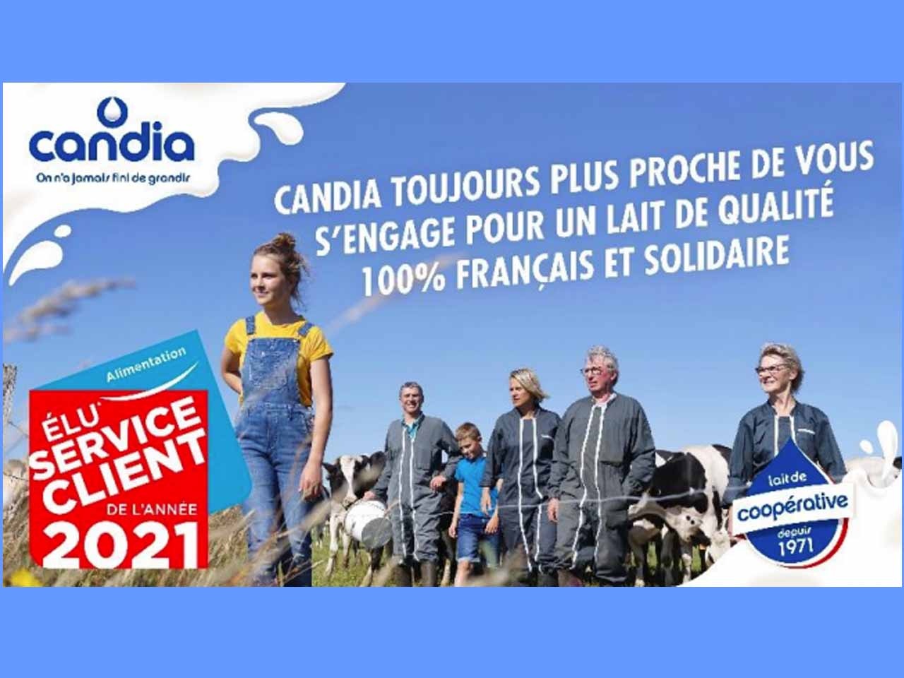 Candia est « Elue Service Client de l’année 2021 », dans la catégorie Alimentation