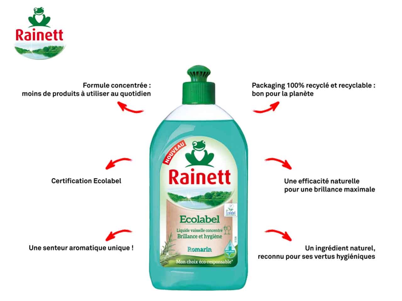 Rainett lance son Liquide Vaisselle Concentré Romarin, pour une vaisselle efficace et responsable !