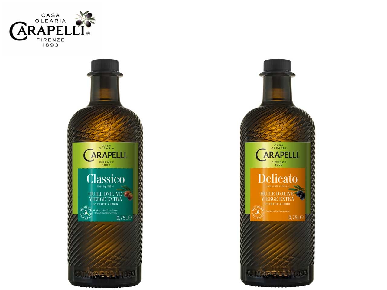 La gamme d’huiles d’olive Vierge Extra non Bio Carapelli, reconnue Saveurs de l’Année 2021