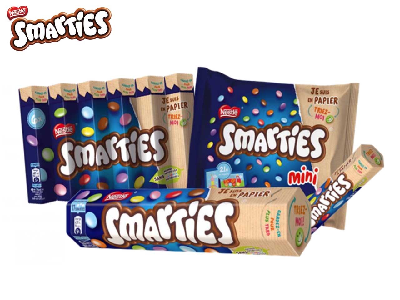 SMARTIES® devient la première marque internationalede confiserie à proposer des emballages en papier recyclable