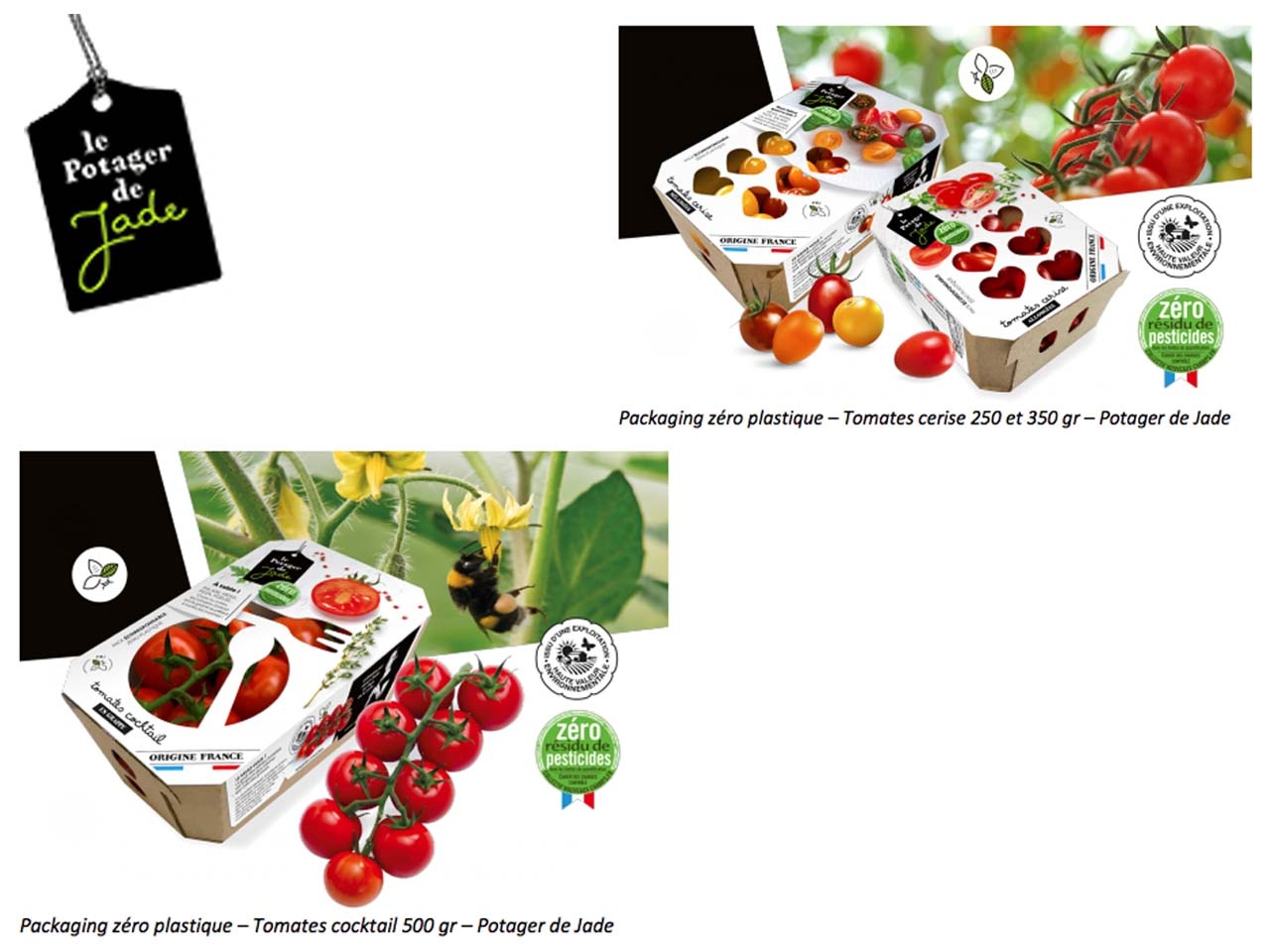 La gamme tomates du Potager de Jade est désormais disponible en pack 100% carton