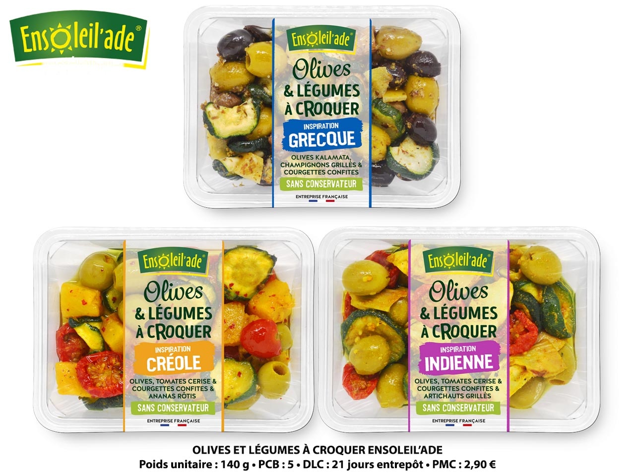 Ensoleil’ade lance de nouveaux mélanges d’olives et légumes à croquer