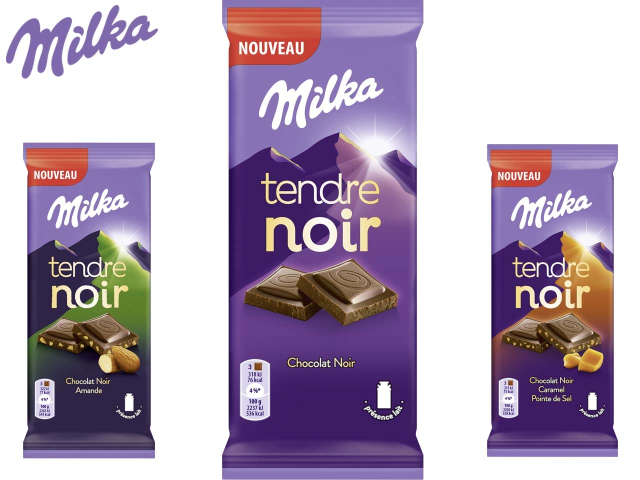 Milka présente sa nouvelle gamme Milka tendre noir, placée sous le signe de la gourmandise !