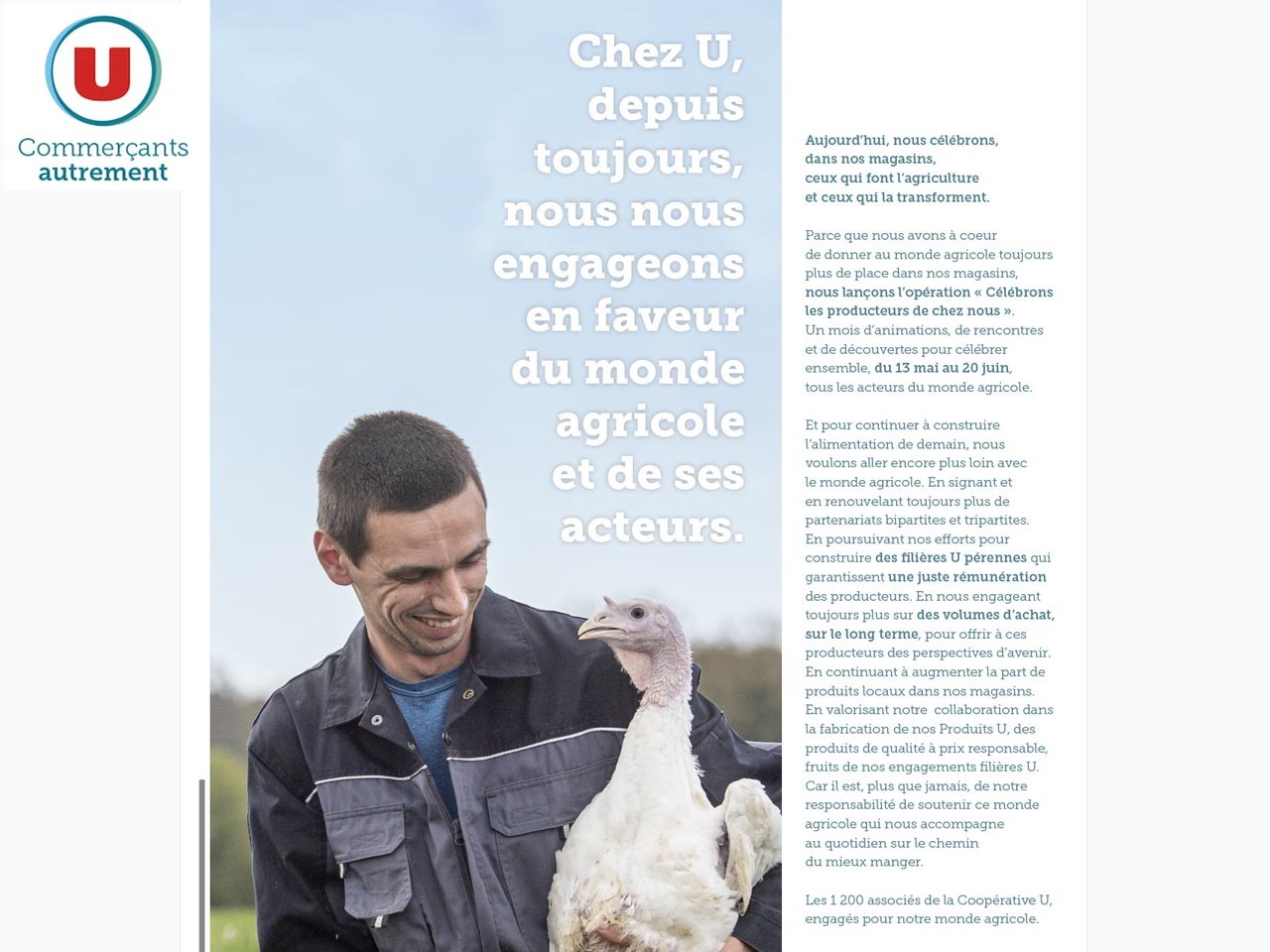 “Célébrons les producteurs de chez nous” : Système U réaffirme son soutien aux agriculteurs français