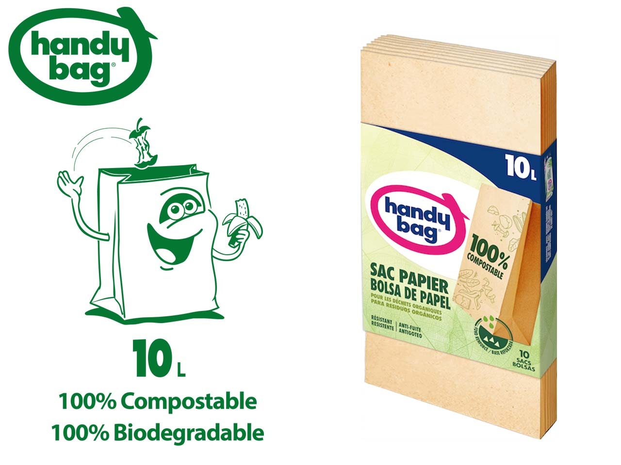 Handy Bag présente son sac poubelle 100% compostable et écologique en papier