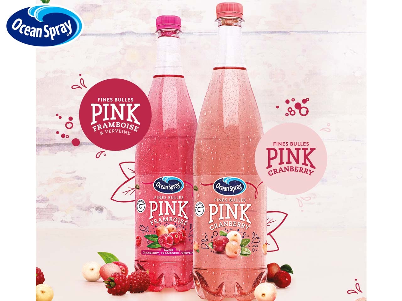 Ocean Spray fait pétiller ses cranberries avec Ocean Spray® Fines Bulles PINK Cranberry !