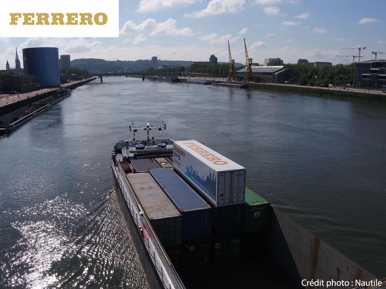 Ferrero accélère sa stratégie de transport responsable avec l’inauguration d’une liaison fluviale de marchandises sur l’axe Seine