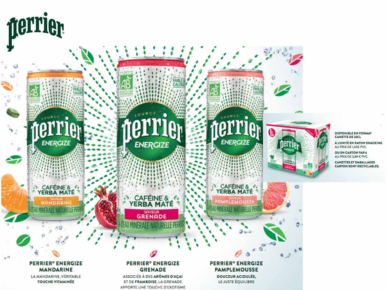 PERRIER ENERGIZE® : le coup de boost énergisant, bio et rafraîchissant !