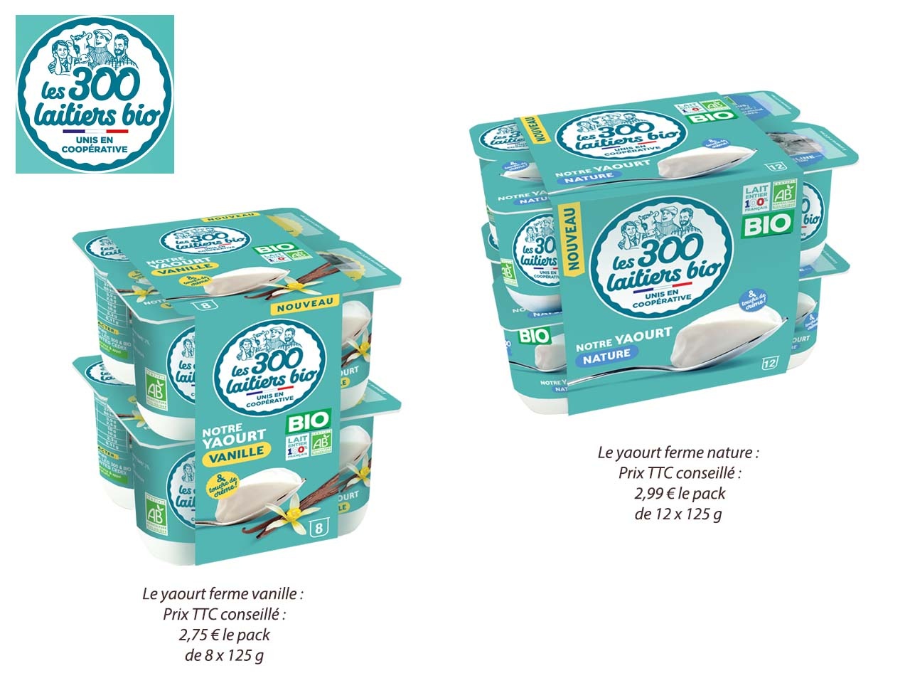 Les 300 laitiers bio lance 2 produits phares en format familial