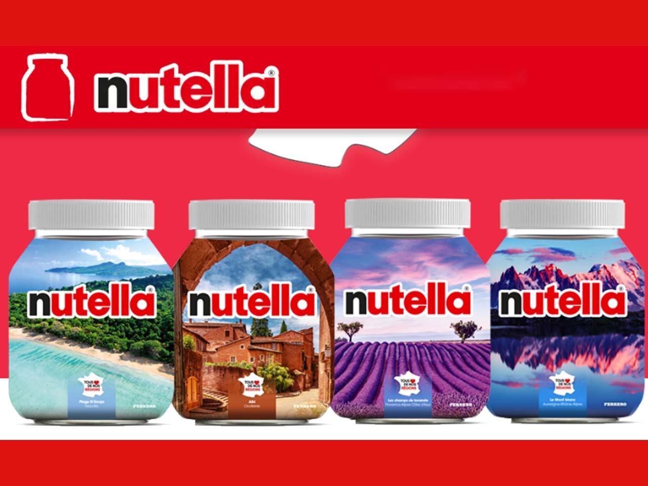 Nutella célèbre la France avec 18 pots aux couleurs de toutes les régions !