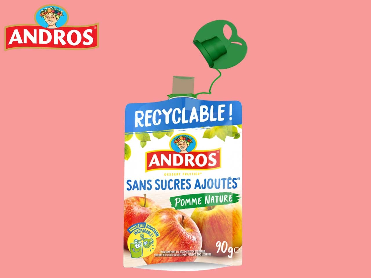 Les gourdes recyclables Andros s’équipent d’un bouchon inséparable