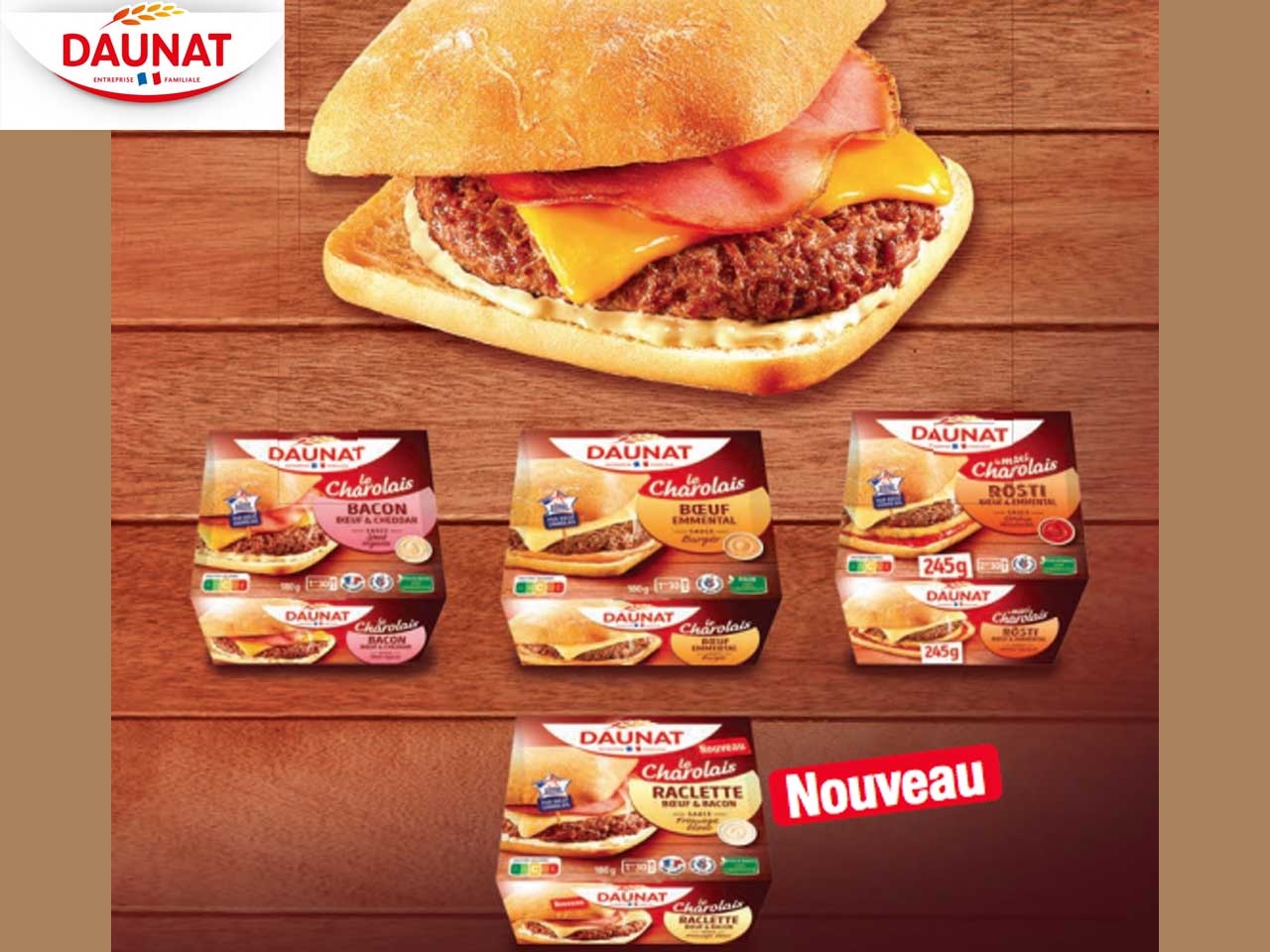 Daunat renouvelle sa gamme de Burgers, pour plein de gourmandise !