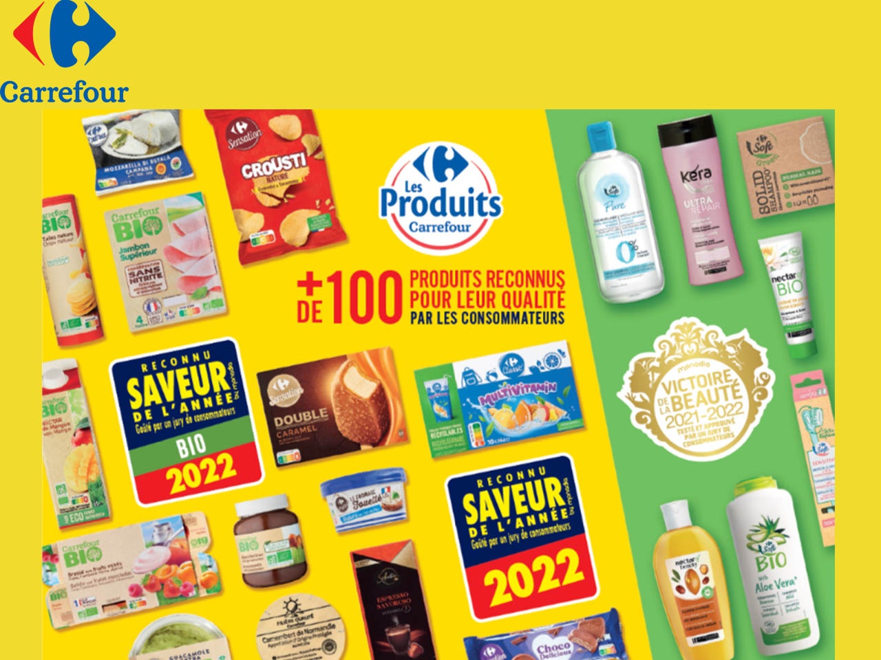 Carrefour est la marque la plus primée par les consommateurs aux Saveurs de l’Année et aux Victoires de la Beauté 2022