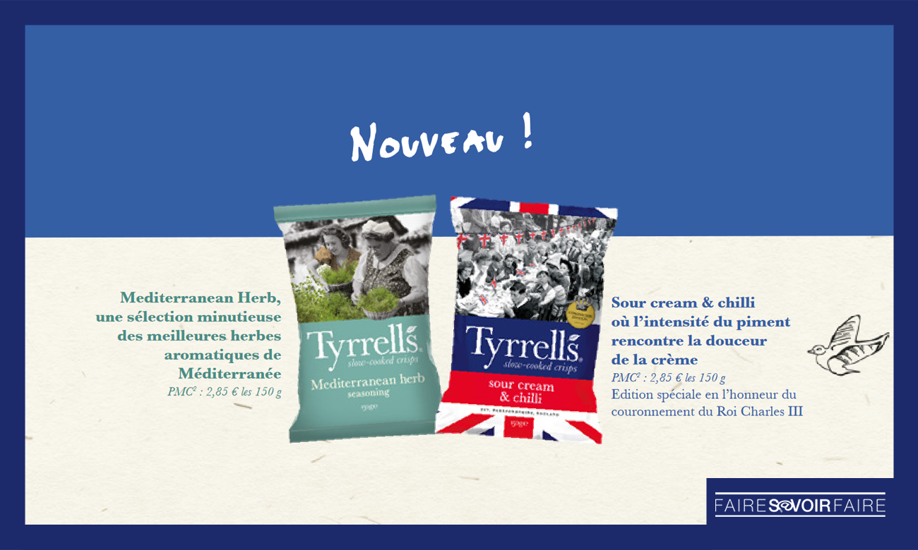 Pour sa 9e année de croissance, Tyrrells dévoile 2 nouveaux goûts de chips