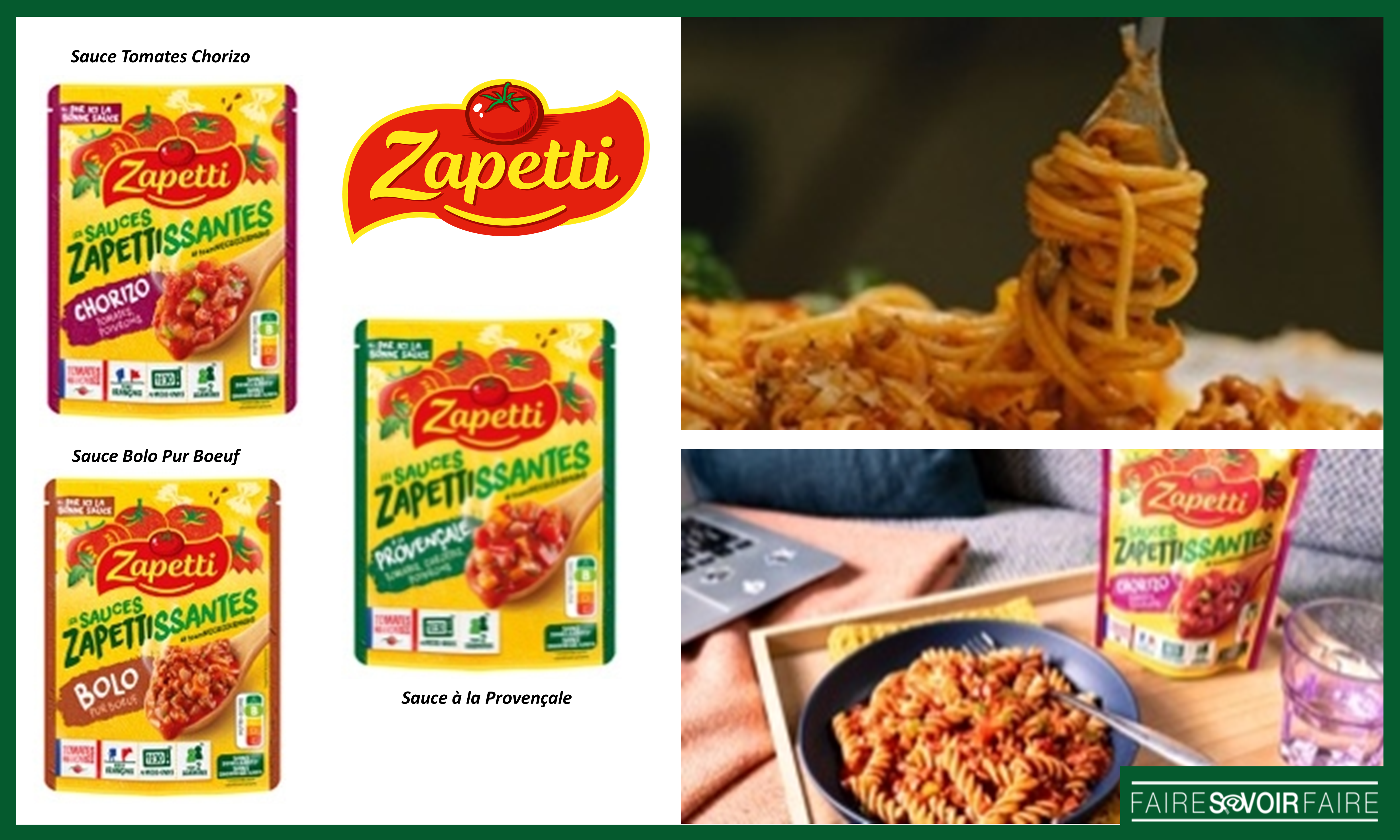 Zapetti lance 3 recettes de sauces tomate dans sa nouvelle gamme Les Zapettissantes