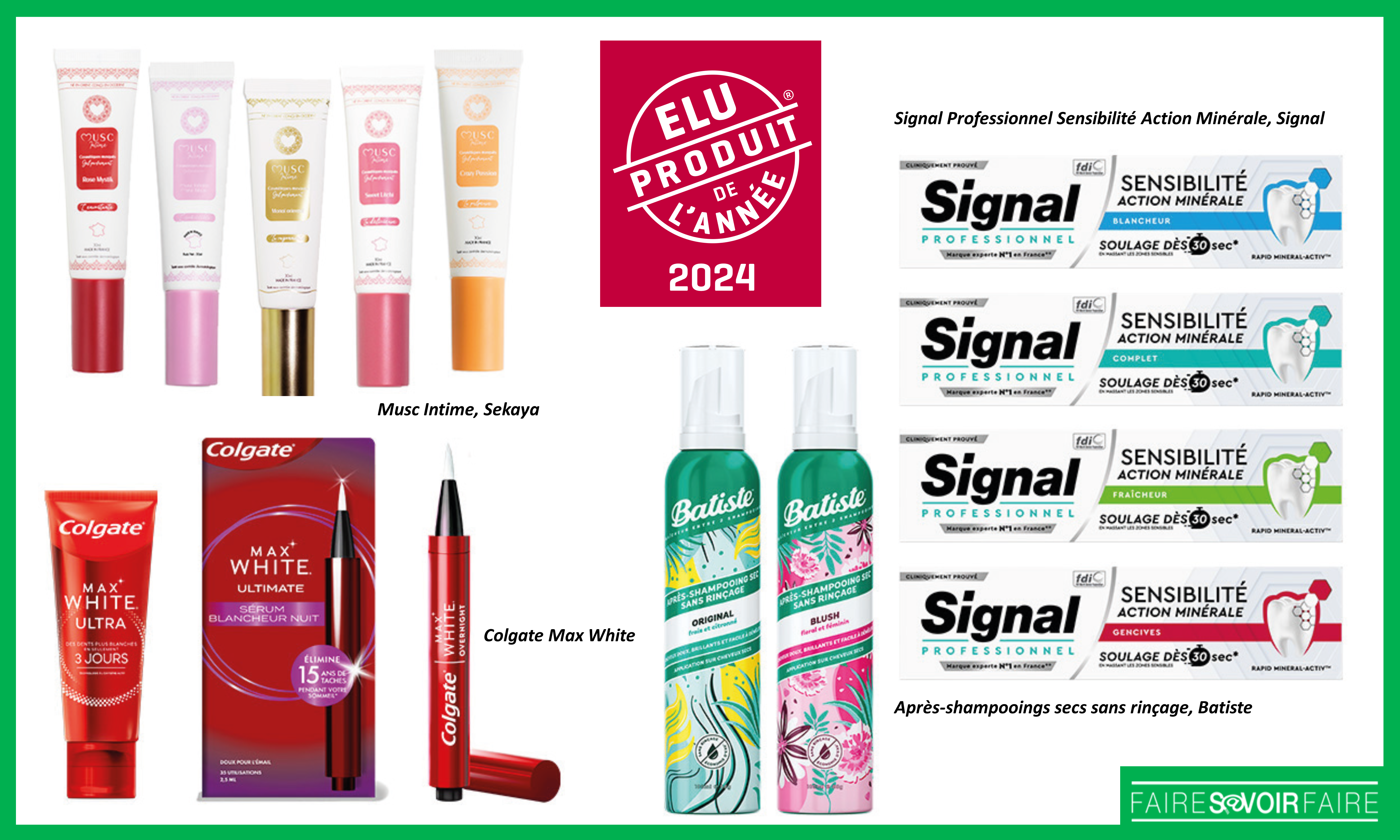 Des produits Signal, Batiste, Sekaya et Colgate estampillés « Élu Produit de l’Année 2024 »